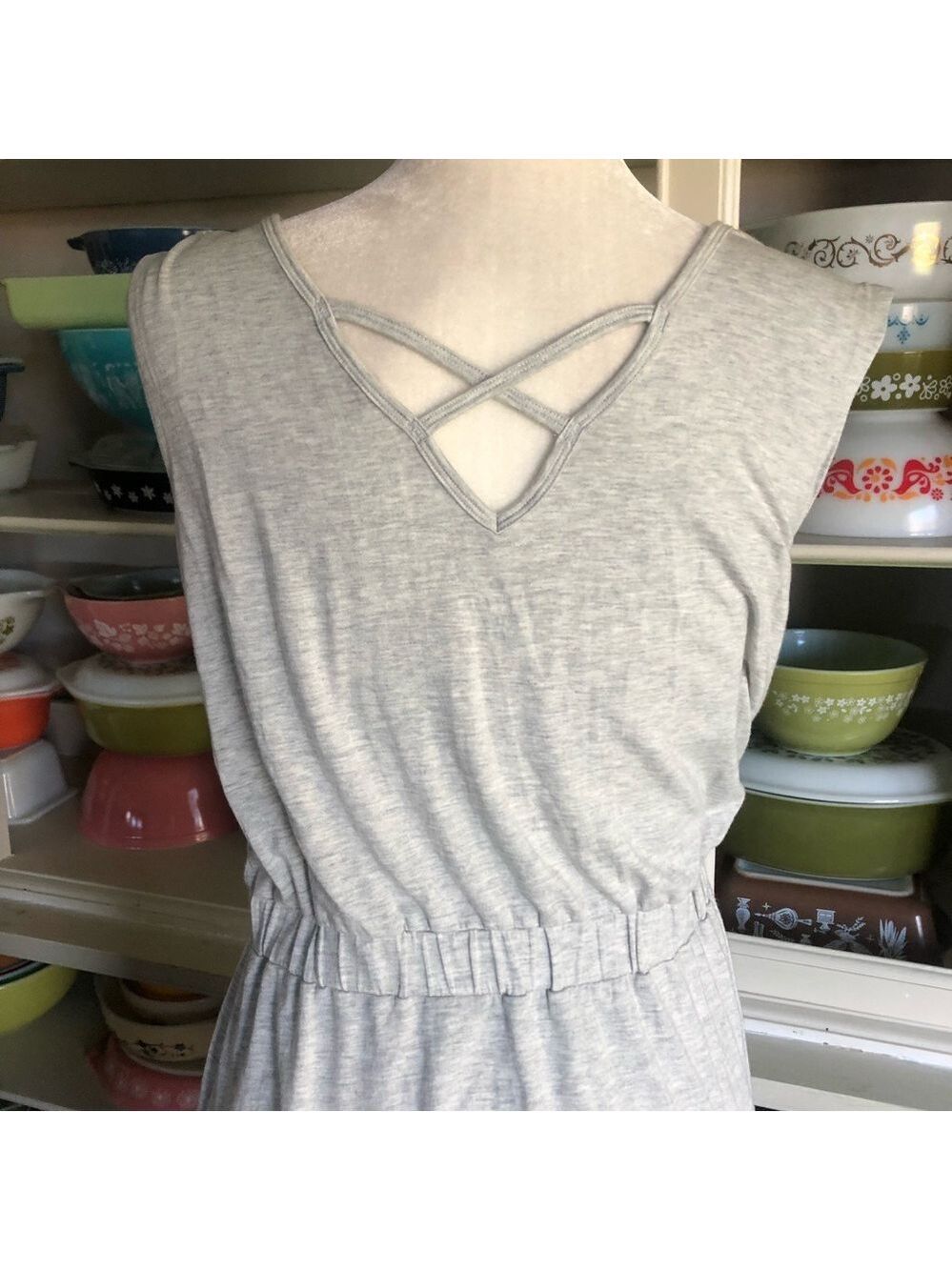 Athleta Heather Gray Dress w/ Criss Cross Back - Size Small - Picture 8 of 16